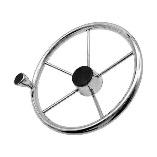 Alastin Stainless Steel 13 inch Steering Wheel with Knob for Marine Boat Yacht - Imagen 8 de 13