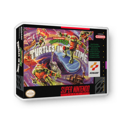 Teenage Mutant Ninja Turtles IV Turtles In Time Snes box art plush pillow 