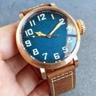 47MM blue dial Cusn8 Real Bronze PT5000 NH35A Automatic Watch for Men Vintage