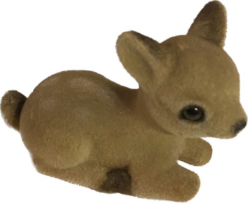 Vintage Flocked Deer Brown Doe Fuzzy Fawn Figurine Laying Down Japan 4” - Picture 3 of 16