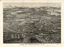 18" x 24" 1875 Map of City of Kingston, N.Y.