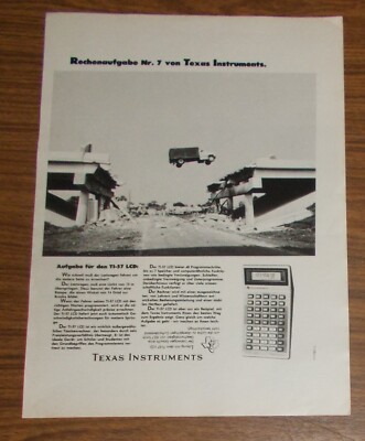 Seltene Werbung TEXAS INSTRUMENTS TI-57 LCD Taschenrechner 1982