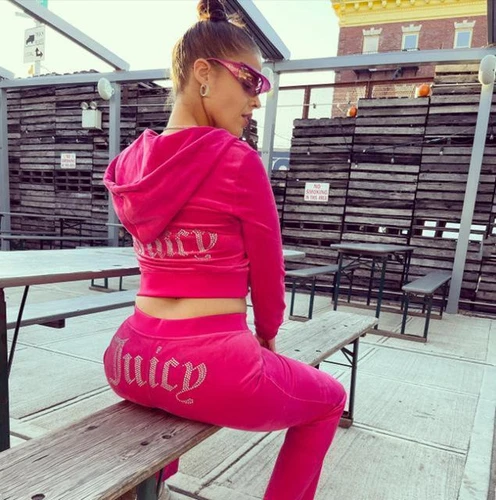 Women Y2K Juicy Logo Couture Tracksuit 2-piece Set Sport Suit Velvet Jogging New - 第 9/15 張圖片