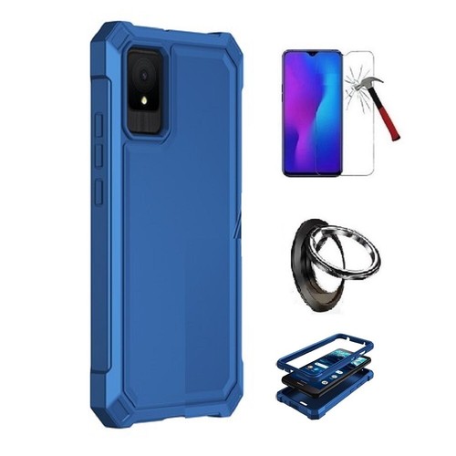 For TCL K11, Full Body TPU Cover Case + Tempered Glass/ Ring - Bild 9 von 29