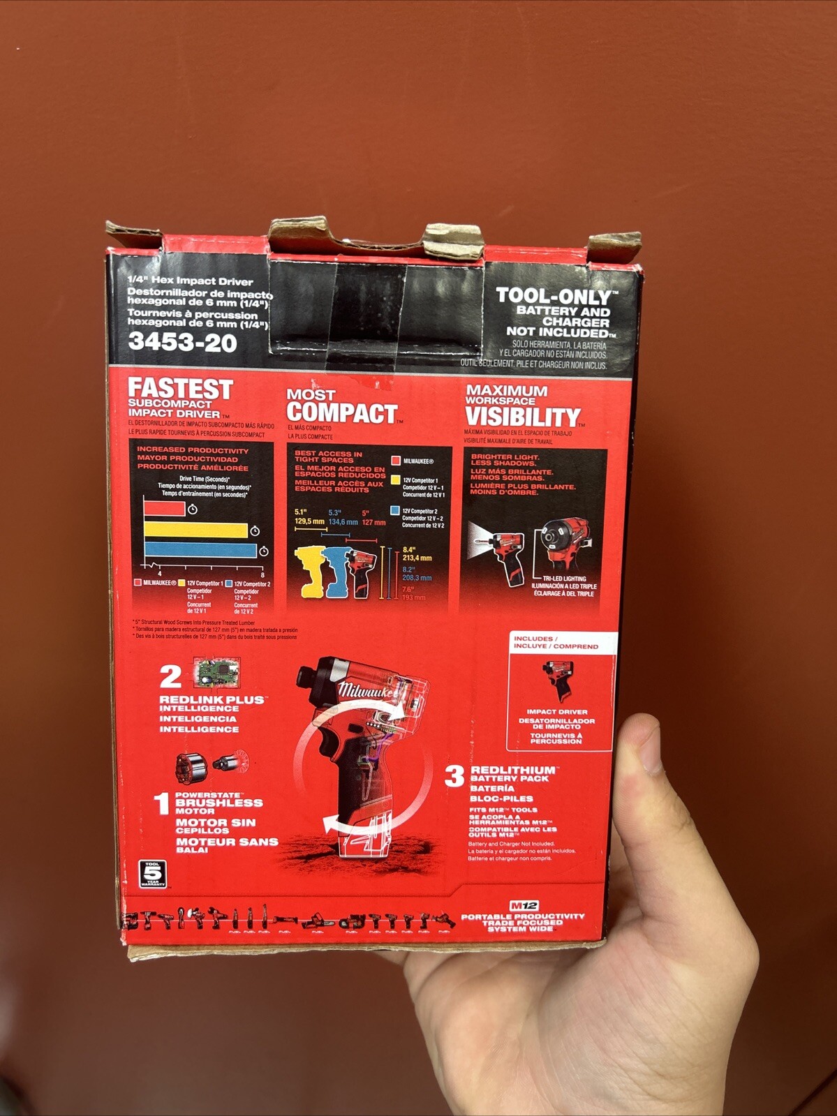 Milwaukee M12 Fuel 1/4in Hex Impact Driver Tool Only (345320