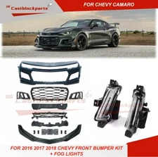 Fits 2016 2017 2018 Chevy Camaro ZL1 Style Front Bumper Kits with Fog Lights