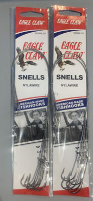 Hameçons Snell Circulaire Nylawire #3/0 Carte De 5 Eagle Claw 497NWH