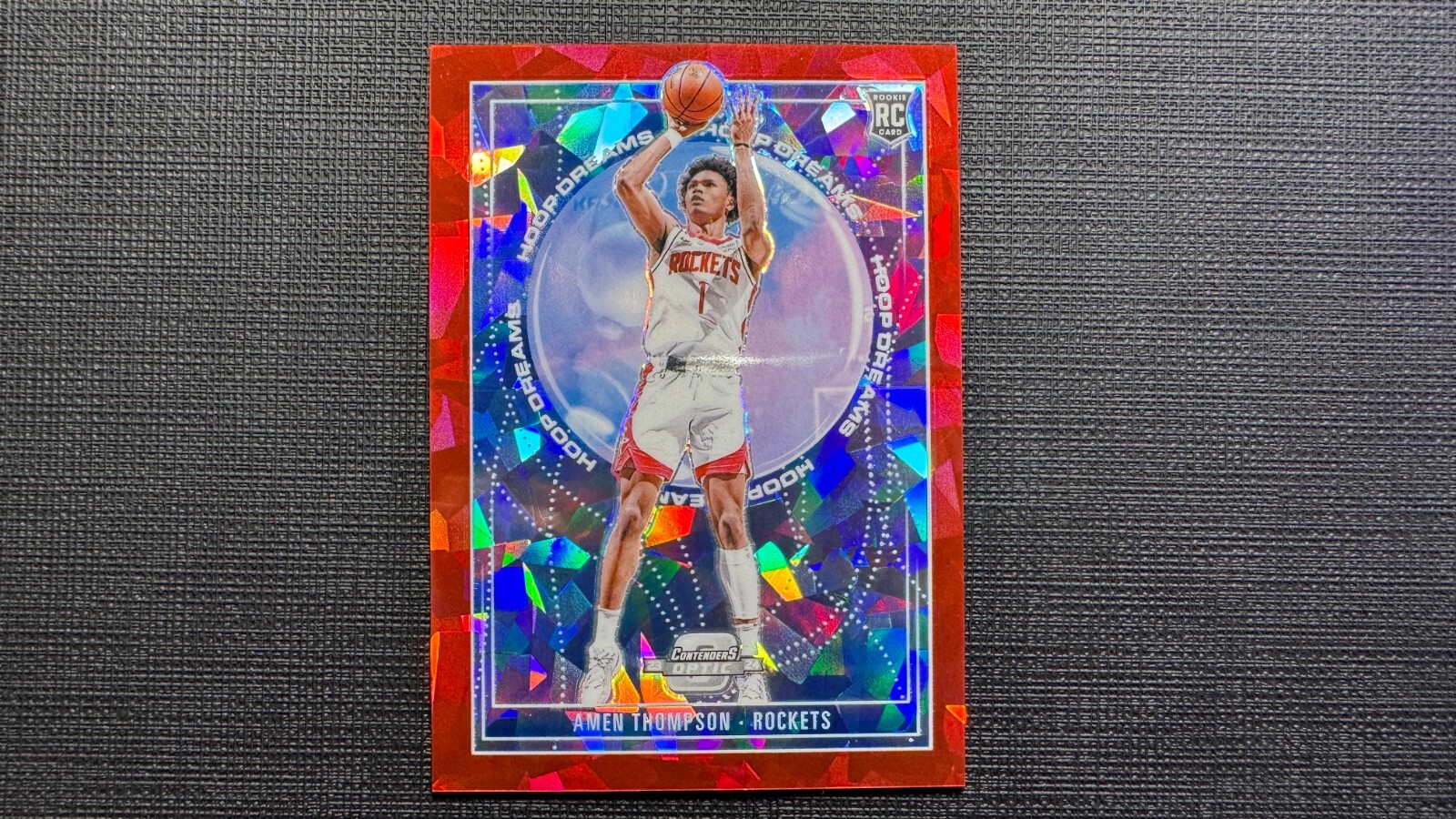 2023-24 Contenders Optic Amen Thompson Hoop Dreams Red Cracked Ice /175