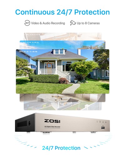 ZOSI 8CH 5MP Lite DVR 2MP Außen Überwachungskamera Set CCTV Kamera IR Nachtsicht - Bild 17 von 55