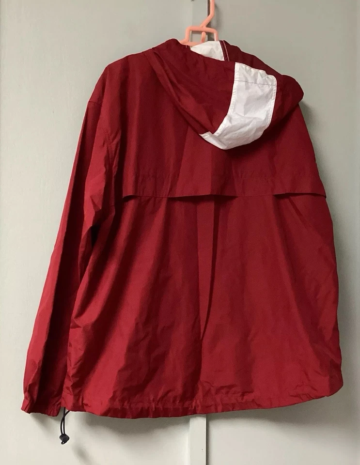 Vintage Chap Ralph Lauren Jacket Mens Medium Red Full Zip Windbreaker Rain Coat - Image 3 of 4