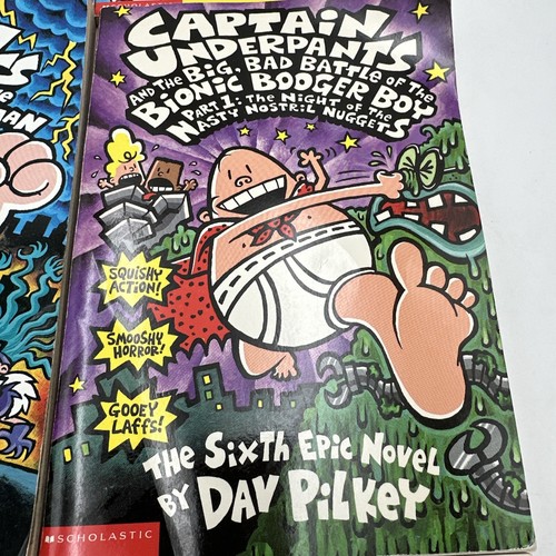 9 Captain Underpants Paperback Book Lot Dav Pilkey 1-7 + Crunchy Book Of Fun 1+2 - Imagen 7 de 20