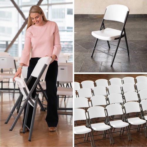 Lifetime Classic Commercial Folding Chair, White Granite, 1-single chair - Picture 7 of 7