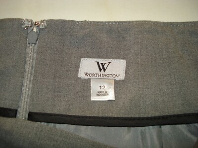 Jupe Droite Worthington Taille 12 - Gris - Style Crayon - Occasion Très Bon état