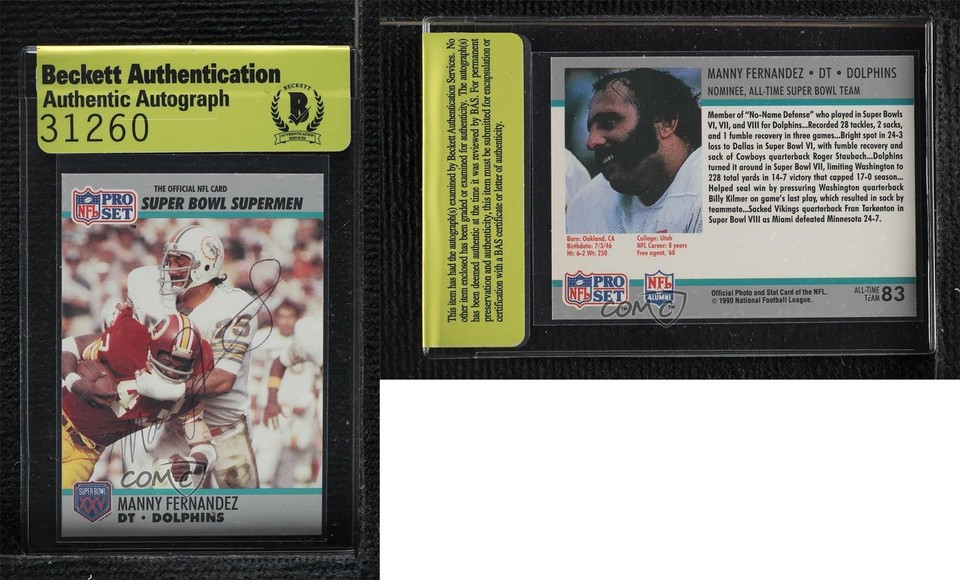 BAS 1990 Pro Super Bowl XXV Silver Anniversary Box Set Manny Fernandez ...