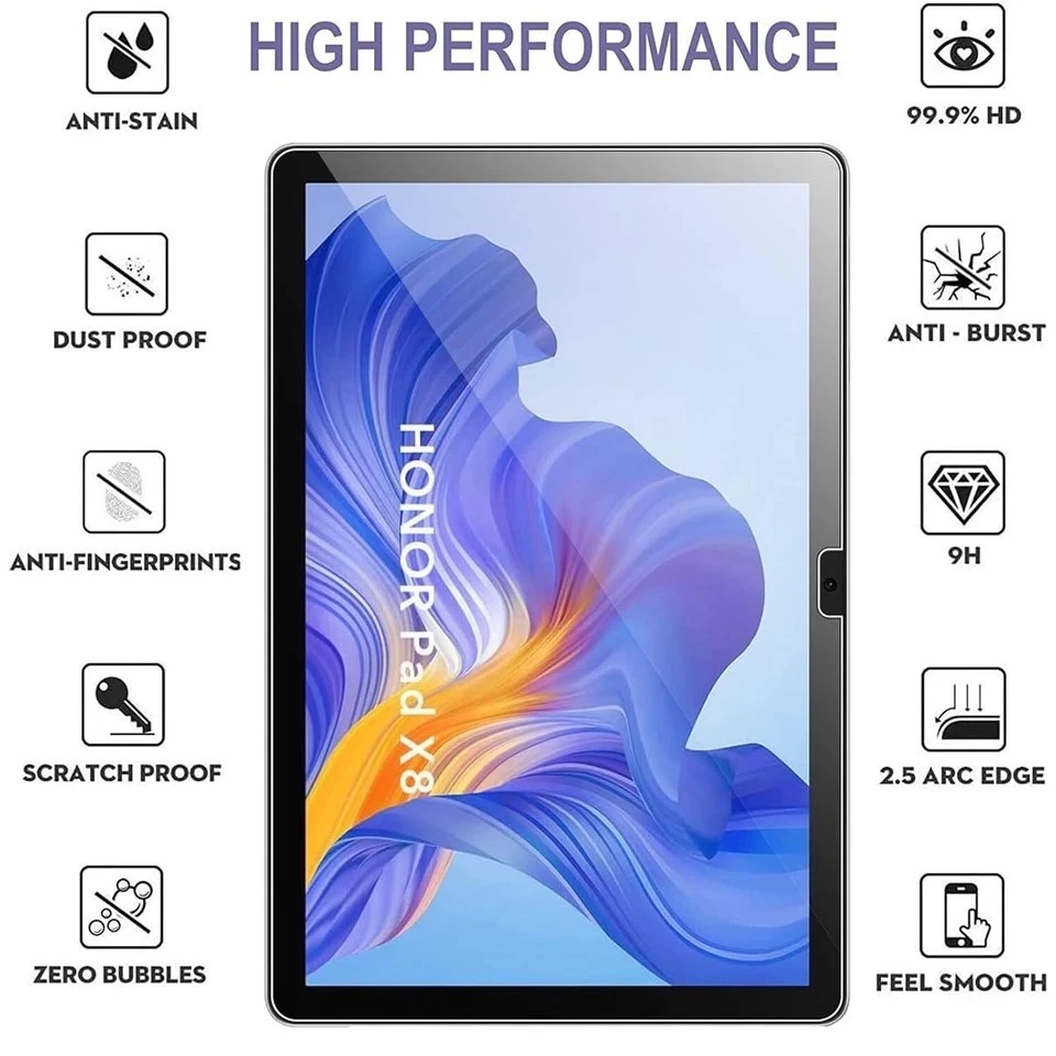 2X Screen Protector For Honor Pad X8 10.1 Inch Tempered Glass Film 9H HD Clear - Image 2 of 4