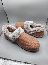 Skechers Cozy Campfire Vegan Quilted Knit Slippers Frosty Pr Women's 9M Tan