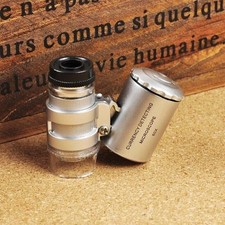 60X LED Lighted Magnifier Jewelers Loupe Loop Magnifying Glass Practical