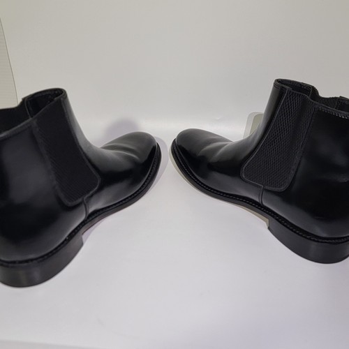 Samuel Windsor Prestige Collection Italian Leather Boots Shiny Black Men's Sz 9 - Picture 5 of 10