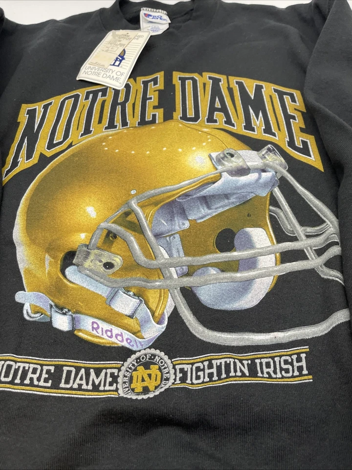 Sudadera De Colección Notre Dame Lucha Irlandesa Casco Cuello Redondo Capa Profesional Talla L Foto 2 de 4