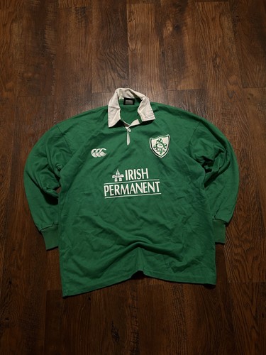 Maglia Rugby Manica Lunga Canterbury Vintage Irlanda IRFU 2001/2002 Taglia L