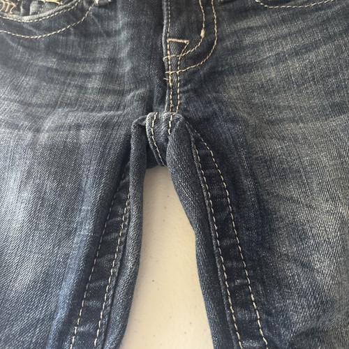 Miss Me Juniors Girls Size 8 Blue Denim Jeans Jewels Boot Cut - Picture 6 of 18