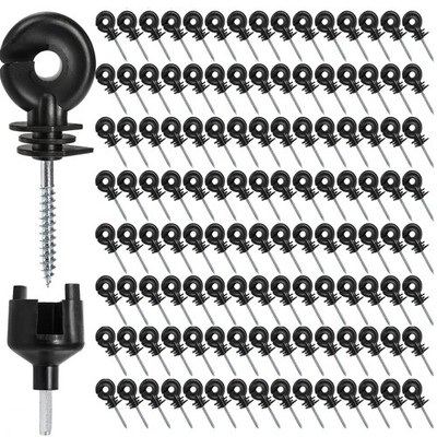 120 Pack Electric Fence Insulators Screw In Ring Post Wood Post Farm Fencing