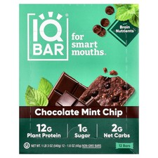 Plant Protein Bars, Chocolate Mint Chip, 12 Bars, 1.6 oz 45 g Each