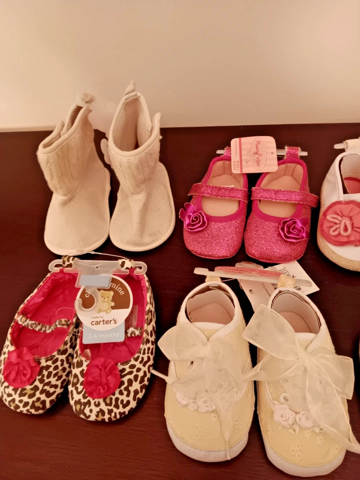 Sapatos Rising Star Child of Mine & Just One You Carters bebê recém-nascido novo com etiquetas 6 pares - Imagem 3 de 4