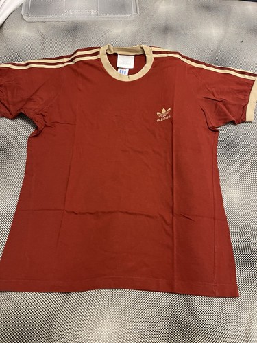 Camiseta vintage ADIDAS marrón óxido/beige M muy buen estado - Imagen 1 de 4