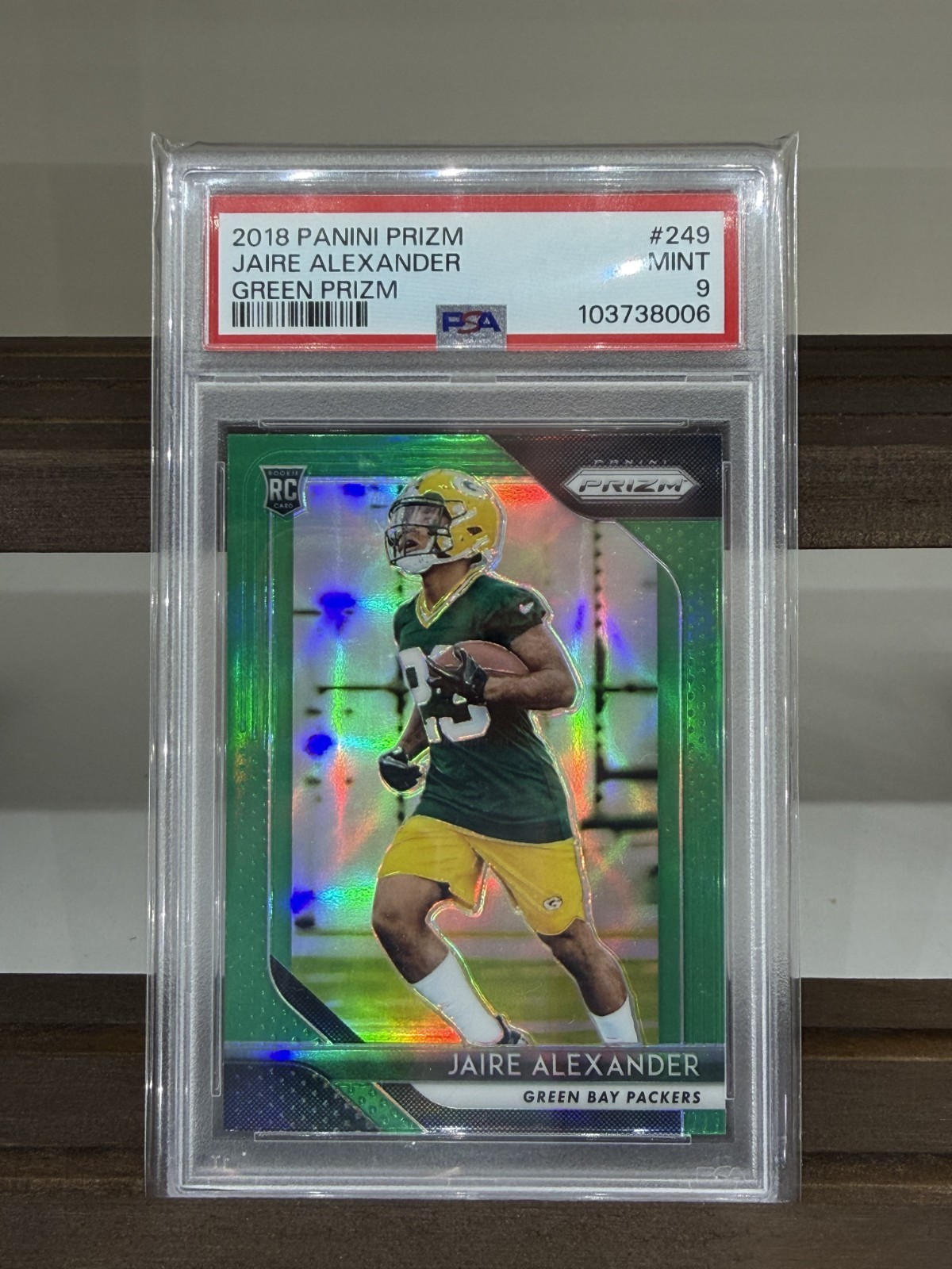 2018 Prizm #249 Jaire Alexander Green PSA MINT 9