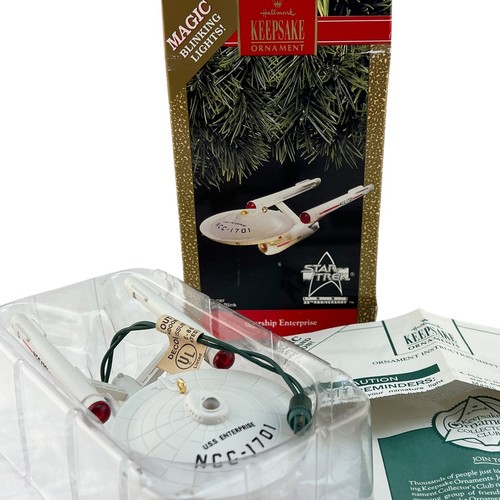 Hallmark 1991 Star Trek Starship Enterprise 25 Anniversary Magic Lights Ornament