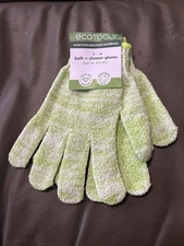 NEW Ecotools Bath +  Shower Gloves Exfoliating Made Recycled Materials Free Ship