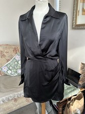 Zara Beautiful Dress Black Silky Size M BNWT