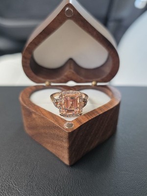 LE VIAN   Pfirsich Morganit & Diamant Ring in 14k   Erdbeergold