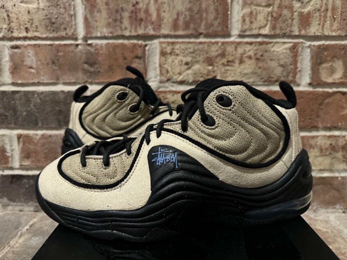 New 7.5 Nike Air Penny 2 II Retro Stussy Rattan Limestone Black