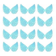 12Pcs Angel Wings for Crafts, Blue Wings Angel Wings 3.4 Inch 