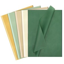 120 Sheets Green Tissue Paper for Gift Bags, Assorted Gold
