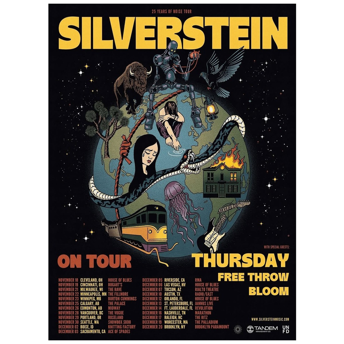 Silverstein 25 Years Of Noise Tour 2025 Poster | eBay