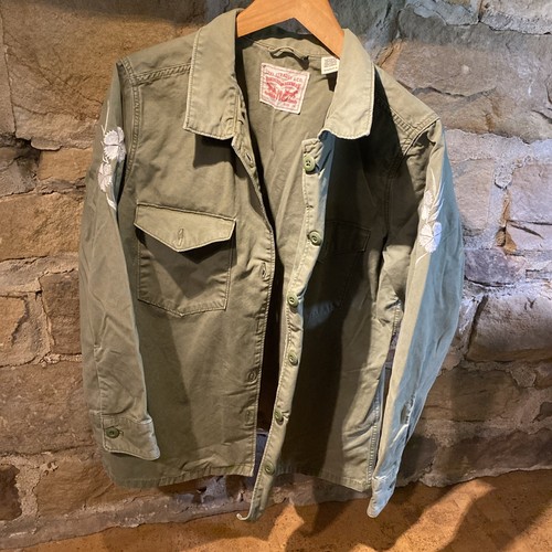 WUNDERSCHÖNE Levi Strauss Damen Army Jacke 1X Vintage Blumen bestickt Levi’s