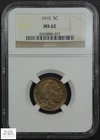1915 Buffalo Nickel 5C (Toned!) NGC MS 62