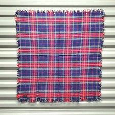 Vintage Townsman Plaid Square Scarf Neckerchief Stewart Tartan Maine USA Rare