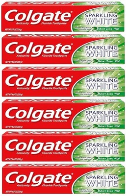 Colgate Sparkling White Fluoride Toothpaste 4 OZ - Mint Zing PACK OF 6