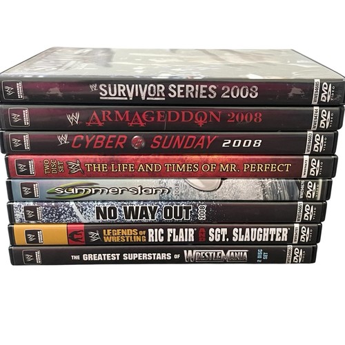 Lot 8 WWE DVDs Surviver Summerslam Armageddon Cyber Sunday No Way Out 2008