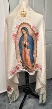 Virgen de Guadalupe Religious Rebozo,  shawl, pashmina,  scarf, chal / Reyna