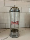 Vintage 1992 Coca-Cola Glass Straw Dispenser