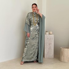 Muslim Women Abaya Long Robes Turkey Batwing Sleeve Maxi Dress Islamic Dresses