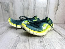 Nike Free 5.0+ Flyknit Running Women?s Size 7.5 Teal Blue Neon Yellow Nice