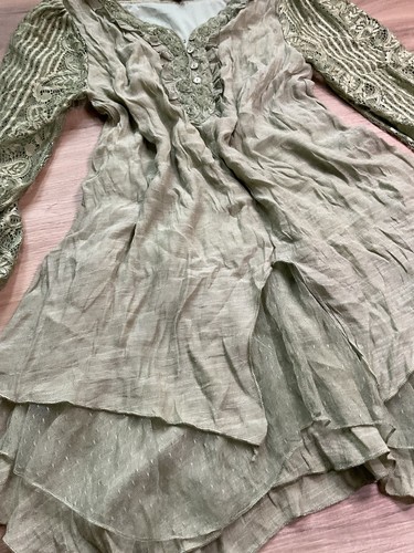 PrettyAngel Layered Boho Tunic LG Ruffle Cottagecore Lace Artsy Fairy Floral - Picture 6 of 12