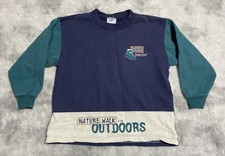 Vintage 90s OshKosh Sweatshirt Colorblock Outdoor Boxy Nature Size 6 USA Made