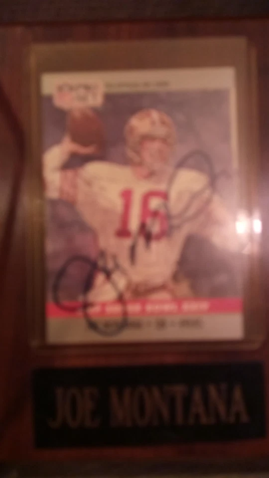 Juego profesional de 1990 Super Bowl MVP #24 autografiado Joe Montana placa Disply 49er Foto 4 de 4